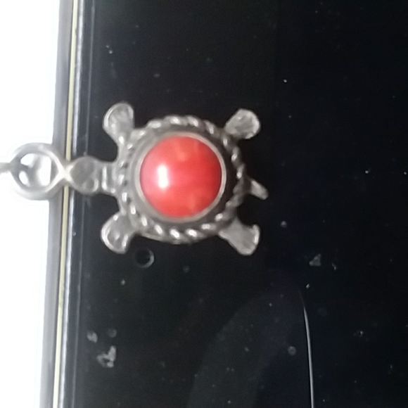 Sterling Silver and Coral Earrings - Picture 3 of 7